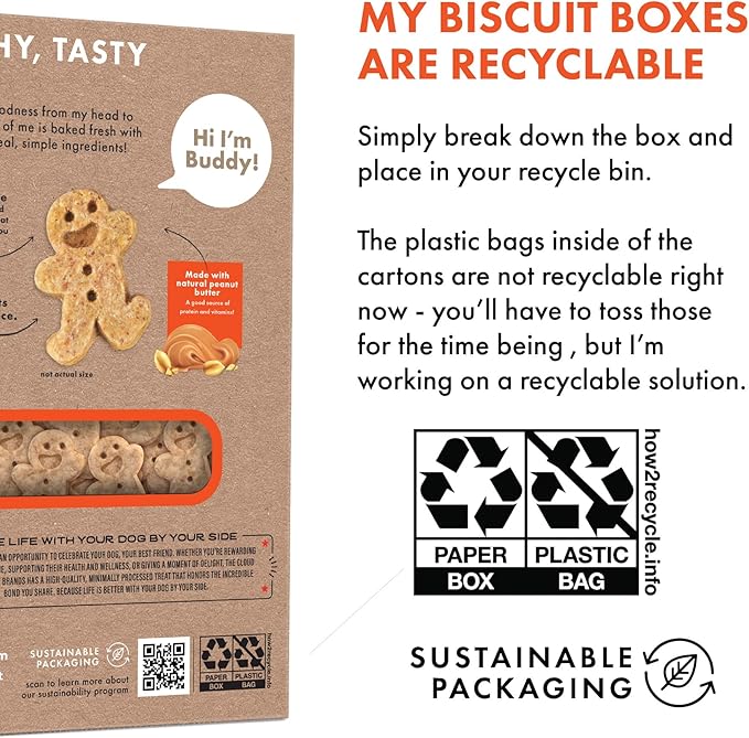 Buddy Biscuits 8 oz Box of Teeny Crunchy Dog Treats Made with Natural Peanut Butter,(Pack of 2)