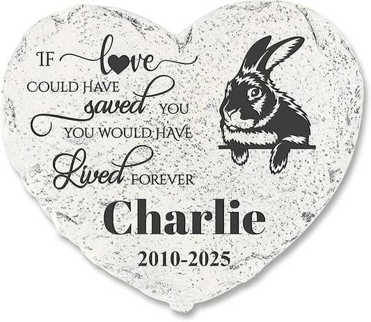 Personalized Pet Memorial Stone - Garden Memorial Stone Customized- Rabbit Headstone - Rabbit Tombstone - Pet Loss Gifts - Memorial Plaque Outdoor