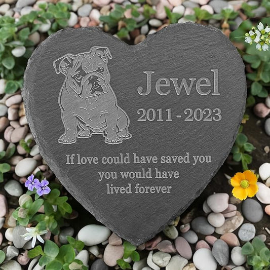 Bulldog Memorial Stone, Bulldog Outdoor Memorial, Bulldog Loss Sympathy Gift, in Memory of Bulldog