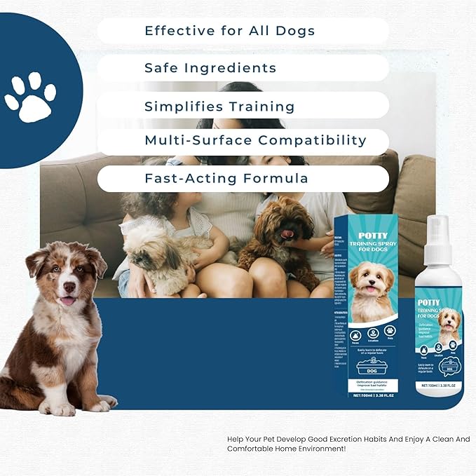 Dog Potty Training Spray - Effective Puppy Potty Training Aid for Indoor & Outdoor Housebreaking - Attractant Scents for Dogs & Puppies - Shortens Training Time & Saves Floors (3.38 fl oz)