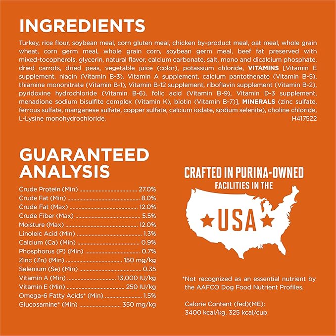 Purina One +Plus Dry Dog Food High Protein Healthy Weight, Real Turkey - 40 lb Bag