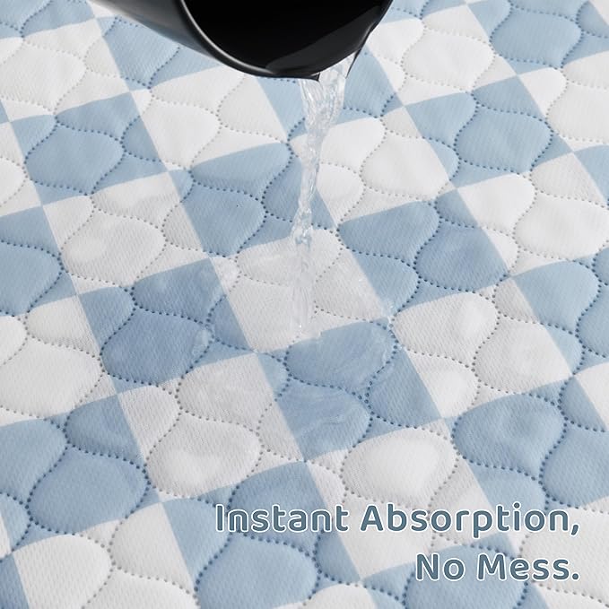 Ralxion 2 Pack Blue Checkered Washable Pee Pads for Dogs, Checkered Reusable Dog Pee Pads, for Puppy Playpen, Crate, Whelping Box, Potty Training, Cute Aesthetic Absorbency, Leak-Proof Non-Slip