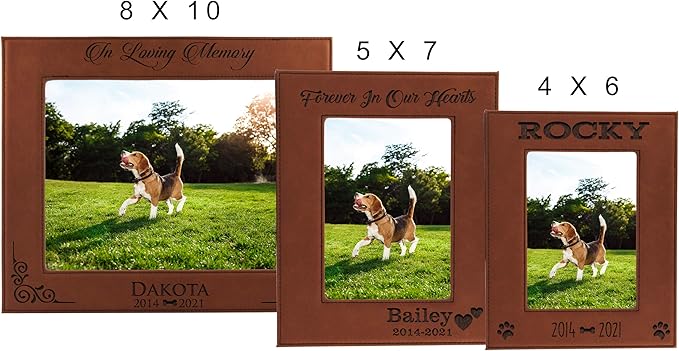 My Personal Memories Customized Dog Loss Memorial Pet Remembrance Picture Frame (Rust)