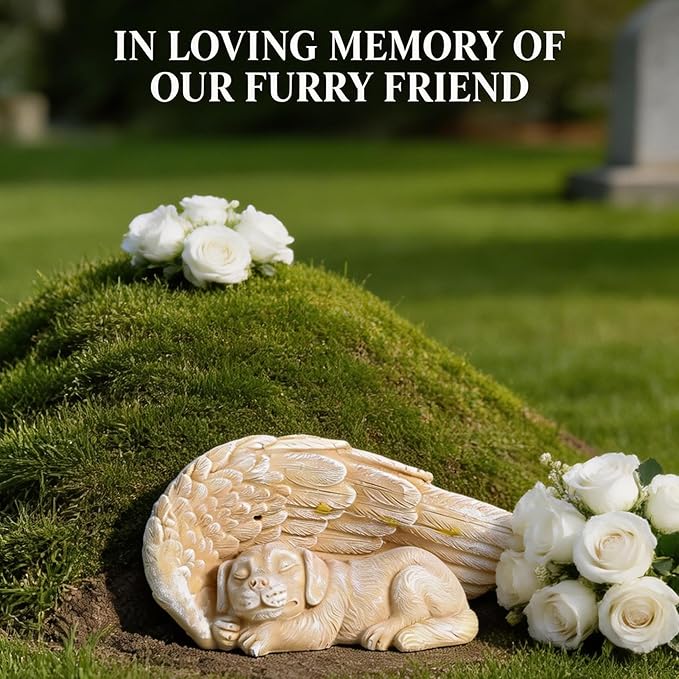Dog Memorial Gifts – Dog Memorial Gifts for Loss of Dog, Pet Memorial – Forever My Guardian Angel Garden Solar Light & Pet Memorial Stone