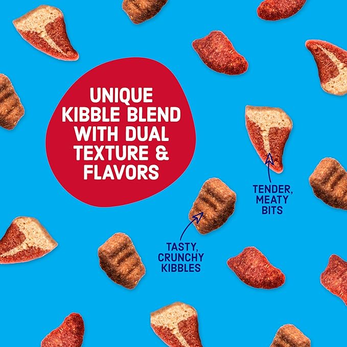 Kibbles 'n Bits Triple Steak Flavor Dry High Protein Dog Food, 14 lb. Bag