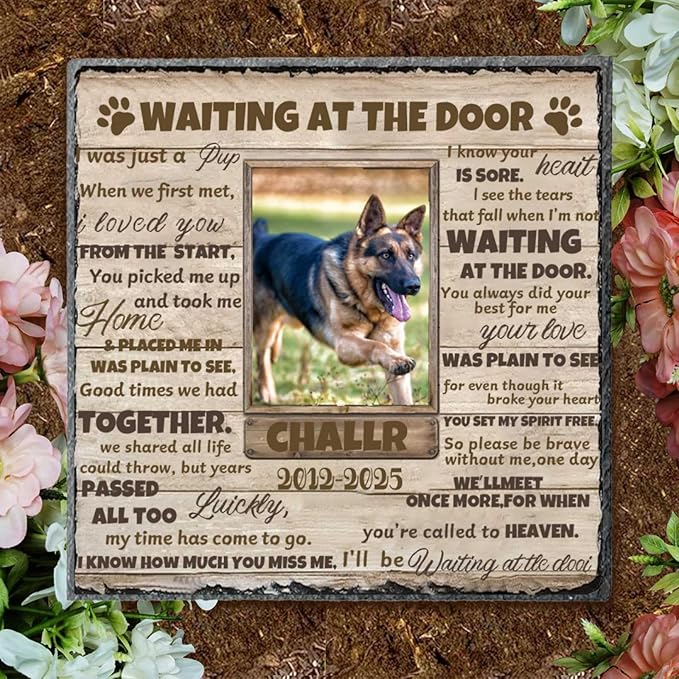 DIYKST Dog Memorial Gifts for Loss of Dog Sympathy Gift,Dog Memorial Stone,Pet Memorial Gifts,Pet Loss Gifts,Pet Memorial Stones for Dogs Cemetery Decorations for Grave,Cat Memorial (Memorial Stone)