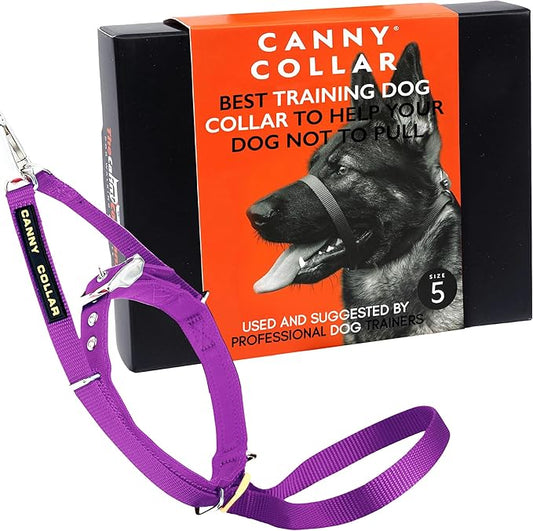 Canny Collar No-Pull Dog Head Collar | Train Your Dog to Stop Pulling & Walk On a Loose Leash | Gentle, Safe, Comfortable Training Aid | Medium/Large Dogs | Purple, Size 5