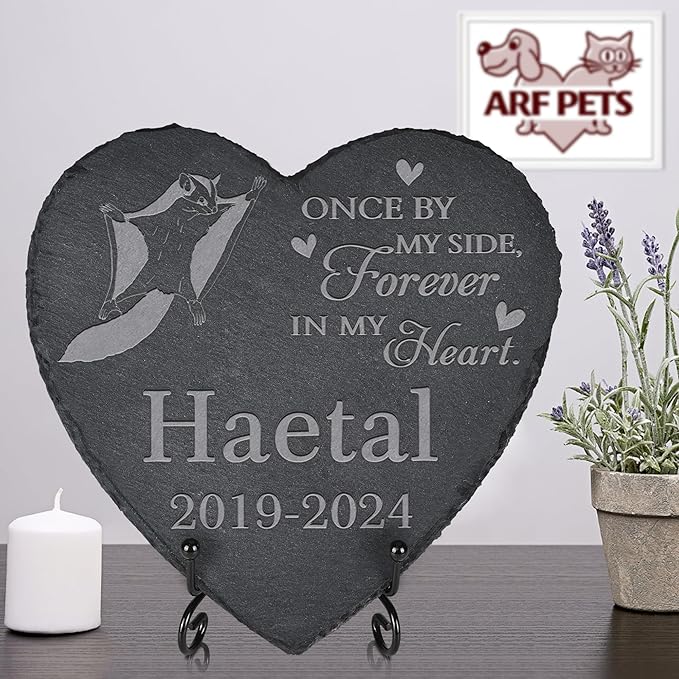 Personalized Pet Memorial, Flying Squirrel Memorial Stone, Flying Squirrel Tombstone, Flying Squirrel Grave Marker, Flying Squirrel Memorial Gifts, Flying Squirrel Loss - Heart-Shaped
