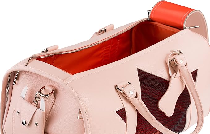 Pet Carrier Dog Cat Puppies Carrier Pet TSA Airline Approved Luxury Faux Leather Carrier Breathable Gift Box Collapsible Travel