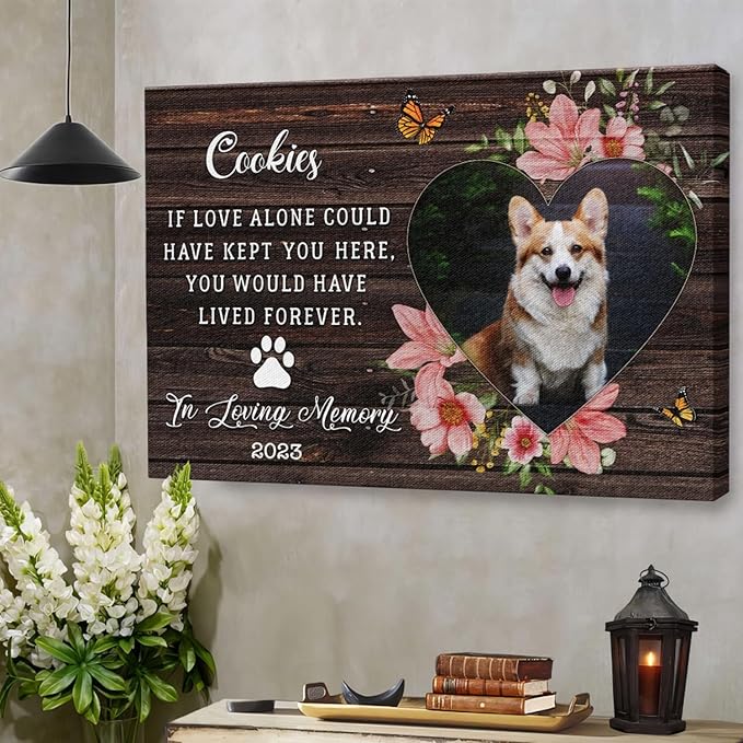 Dem Canvas Personalized Photo Canvas Prints, Pet Memorial Gifts - Dog & Cat Loss Prints (30x20)