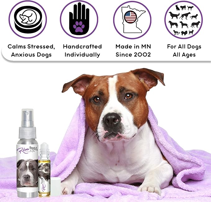 The Blissful Dog Staffordshire Pit Bull Terrier Relax Dog Aromatherapy Spray for Your Dog's Anxiety