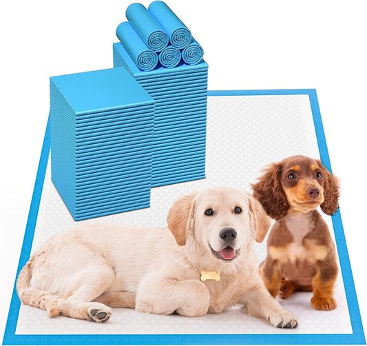 Upgrade Leak-Proof Pet Training and Puppy Pads, Jumbo Pee Pads for Dogs with Thicken Polymer Heavy Absorbency, Quick Dry Disposable Pee Pads for Cats Dogs (50, Regular 30''x36'')
