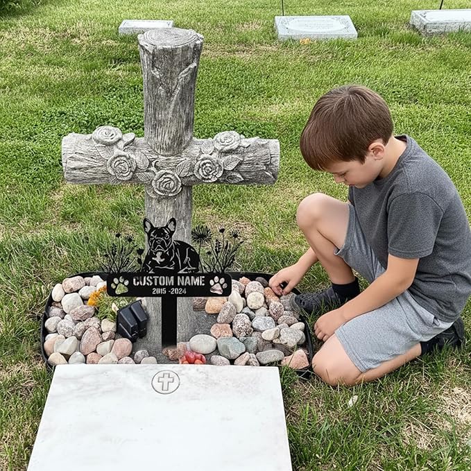 Custom Dog Grave Markers Outdoor, Personalized Pet Grave Marker Stake Dog Memorial, Outdoor Weatherproof Pet Cemetery Sign, Personalized Dog Memorial Gifts for Loss of Dog