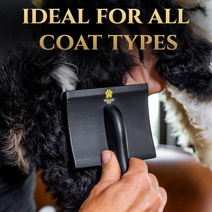 Slicker Brush for Dogs | Professional Dog Shedding Brush and Grooming Comb for Small Dog Breeds and Puppies | Ergonomic and Removes Shedding and Tangled Hair for Shiny Coat - Black