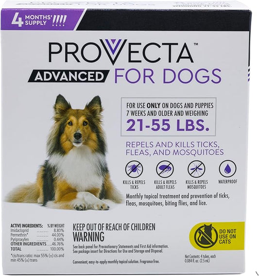 Provecta® Advanced for Dogs (Lg) 21–55 lbs – 4 Mos/Box