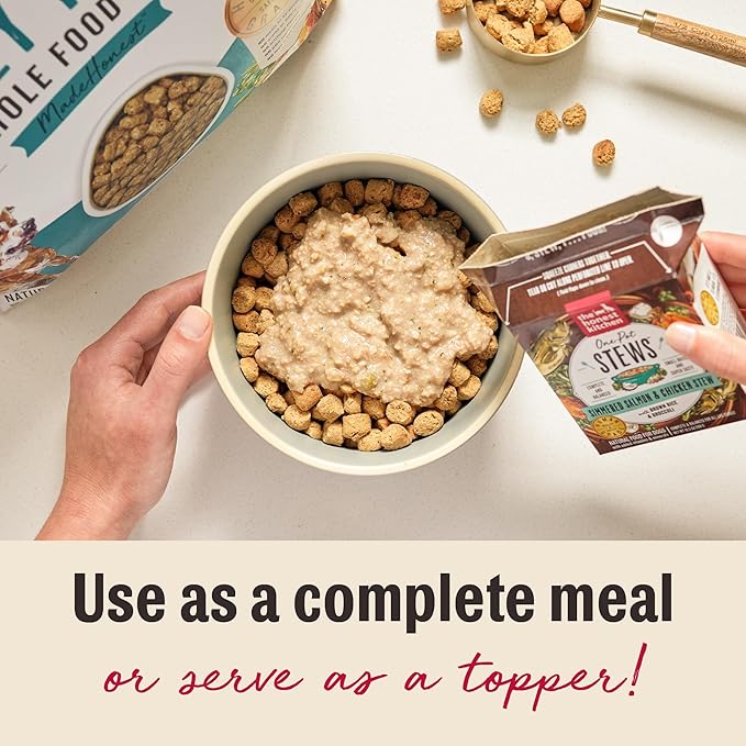 The Honest Kitchen Human Grade One Pot Stews: Simmered Salmon & Chicken Stew with Brown Rice & Broccoli Wet Dog Food, 10.5 oz x6