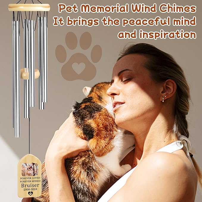 Pet Memorial Wind Chime, Pet Loss Gifts, Pet Memorial Gifts for Dogs, Dog Memorial Gifts for Loss of Dog, Loss of Dog Sympathy Gift, Dog Remembrance Gift, in Memory of Dog Cat - Forever Missed
