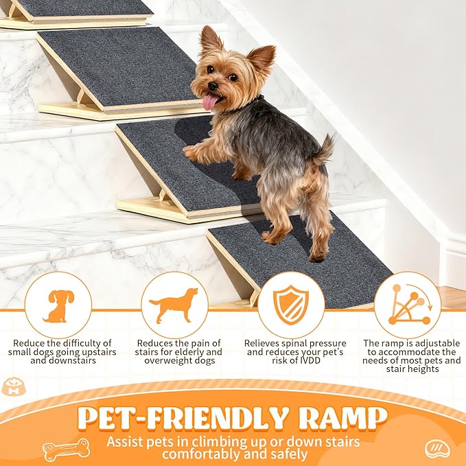 TNELTUEB Upgraded Dog Ramps for Stairs (5)
