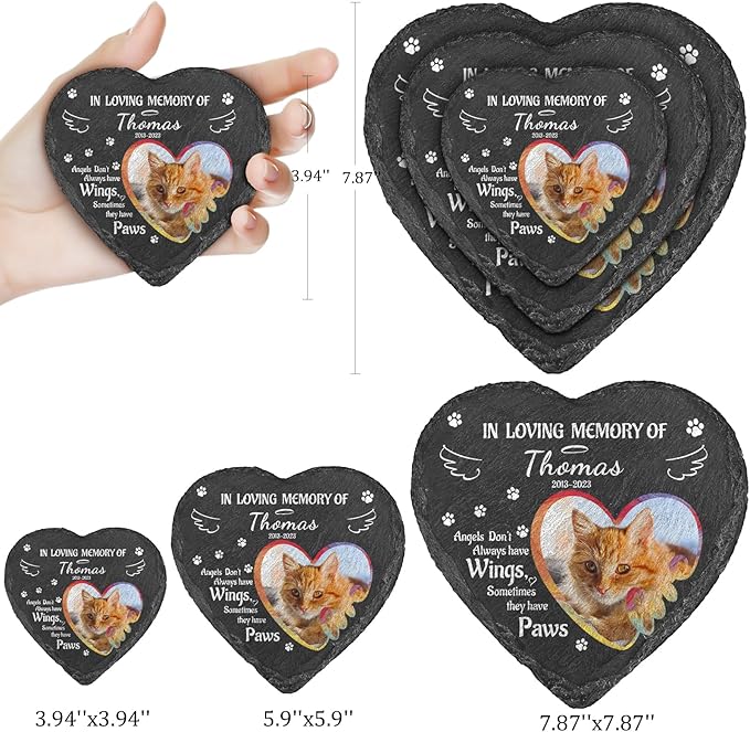 Dog Memorial Gifts for Loss of Dog, Personalized Dog Memorial Stone Plaque with Photo Name, Custom Dog Pet Grave Headstone, Loss of Dog Sympathy Gift for Dog Cat Lovers