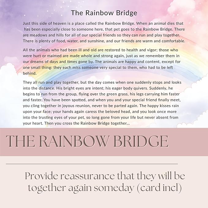 Pet Memorial Wind Chime - Dog Memorial Gifts for Loss of Dog - Bereavement Gifts – Pet Remembrance Gift in Memory- Paw Print Windchime with Rainbow Bridge Card