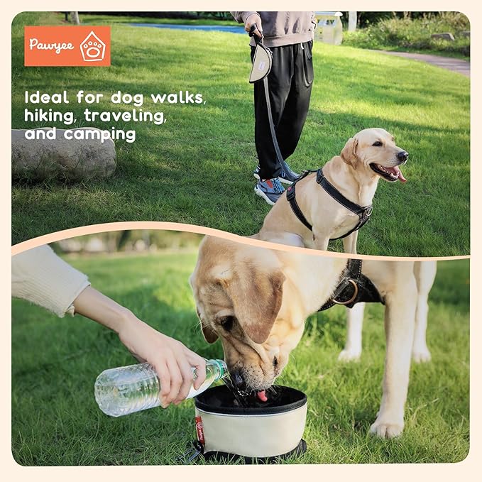Pawyee Dog Food Bag Pet Collapsible Dog Bowls Portable and Light for Food and Water Camping Travel