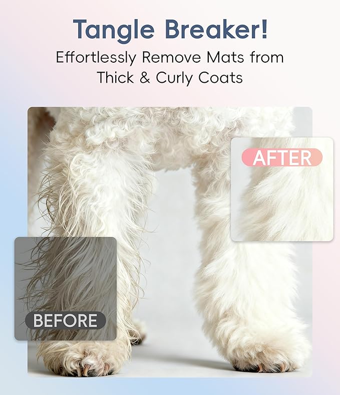 Fenice Peak Premium Dog Slicker Brush for Thick Fur, Ultra-Long 0.98" Pins, 135° Memory Soft Pins, Comfortable Non-Slip Handle, Ideal for Goldendoodle, Poodle & Labradoodle, Black