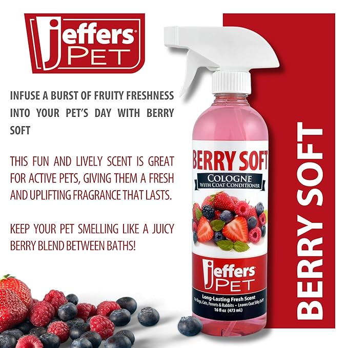 Jeffers Pet Cologne Spray with Coat Conditioner for Dogs & Cats, 16 oz - Detergent & Soap Free Grooming Fragrance Mist, Coat Deodorizer, Freshener, Safe for Pets, Salon, Home Use - Vanilla Bean