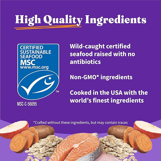 Halo Holistic Dog Food Wild Caught Salmon & Whitefish Formula, Healthy Grains Dry Dog Food, Complete Digestive Health, Kibble for Adult Dogs, 21 lb Bag