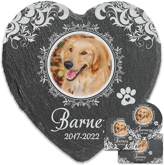 ubjva Dog Memorial Stone Dog Memorial Gifts for Loss of Dog Pet Garden Stone for Indoor Outdoor Lawn Backyard Cemetery Decorations - Style7(Color Printing)