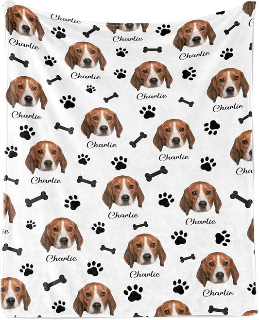 Ship Next Day, Personalized Pet Memorial Gifts, Custom Dog Blanket with Picture Name, Customized Pet Memorial Blanket with Photos, Loss of Pet Sympathy Gift, Dog Passing Away Bereavement Gifts
