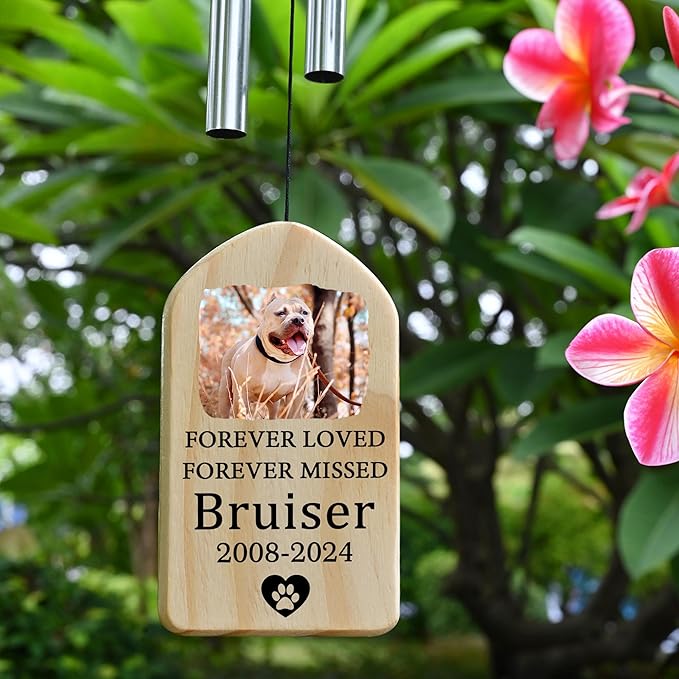 Pet Memorial Wind Chime, Pet Loss Gifts, Pet Memorial Gifts for Dogs, Dog Memorial Gifts for Loss of Dog, Loss of Dog Sympathy Gift, Dog Remembrance Gift, in Memory of Dog Cat - Forever Missed