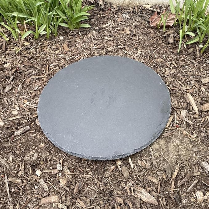 GiftsForYouNow Engraved Personalized Pet Memorial Garden Stone, 10", Dog Headstone, Slate, Round Picture