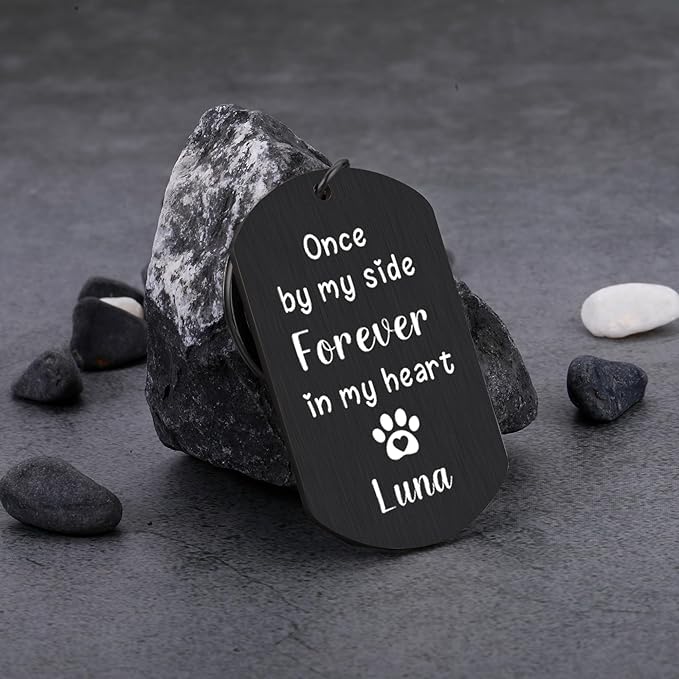 Custom Pet Photo Keychain - Personalized Memorial Keychain with Photo Name for Pet Loss Remembrance Dog Memory Sympathy Gifts