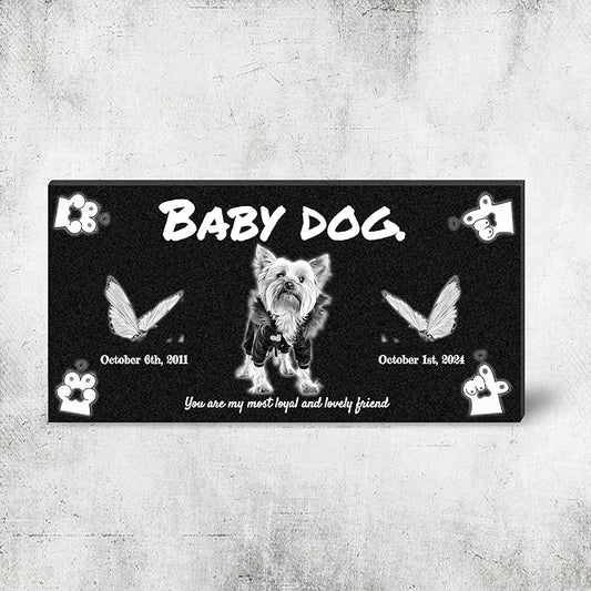 Pet Suppliespet Memorial Stone,cat Memorial Stones,Headstone,Grave Markers Dog,pet headstones for Dogs,Dog Grave Markers Outdoor,Personalized Memorial Plaque for Pets (2)