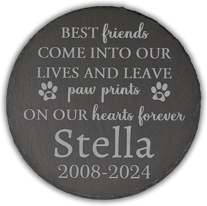 Pet Memorial Gift, Pet Memorial Stone, Sympathy Gift, Personalized Pet Memorial, Memorial Gift, Dog Memorial, Cat Memorial, Memorial Stone - Leave Paw Prints on Our Hearts