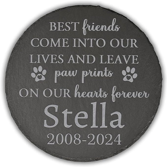 Pet Memorial Gift, Pet Memorial Stone, Sympathy Gift, Personalized Pet Memorial, Memorial Gift, Dog Memorial, Cat Memorial, Memorial Stone - Leave Paw Prints on Our Hearts