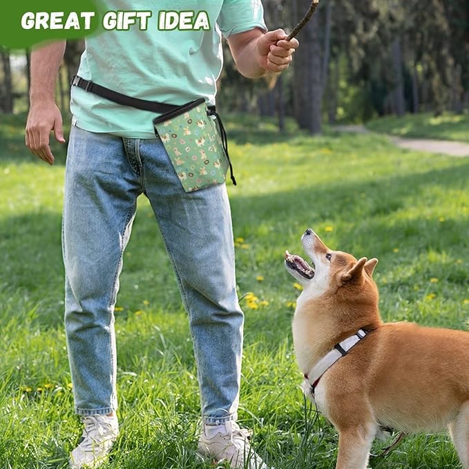 Corgi Donut Animal Walking Snack Container Dog Treat Bag Pet Treat Pouch, Dog Trainer Essentials Supplies Treat Snack Bags for Training Doggie Puppy