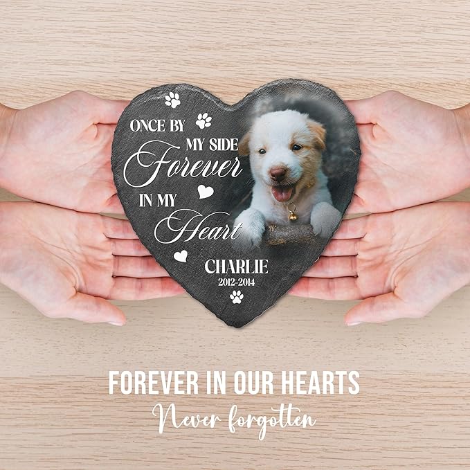 Custom Pet Memorial Stone with Photo | Personalized Plaque for Furry Friend Loss | in Loving Memory Pet Loss Remembrance Gift | Condolence Stone for Dog Lovers