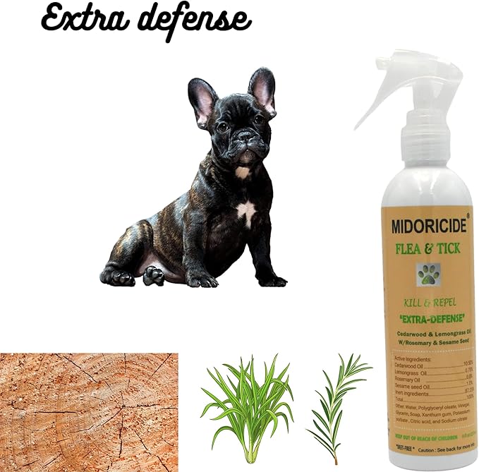 Dog Extra Defense Flea and Tick Control Spray - to Kill and Repel Ticks and Fleas -8oz for Dogs and Horses
