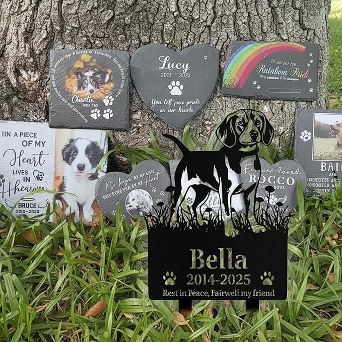 Custom Dog Grave Markers Outdoor, Personalized Pet Grave Marker Stake Dog Memorial, Outdoor Weatherproof Pet Cemetery Sign, Personalized Dog Memorial Gifts for Loss of Dog