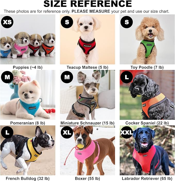 Puppia Soft Dog Harness No Choke Over-The-Head Triple Layered Breathable Mesh Adjustable Chest Belt and Quick-Release Buckle, Beige, Medium