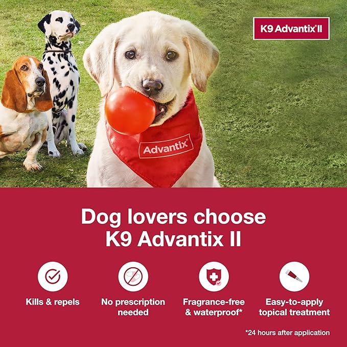 K9 Advantix II Small Dog Vet-Recommended Flea, Tick & Mosquito Treatment & Prevention | Dogs 4-10 lbs. | 3-Mo Supply