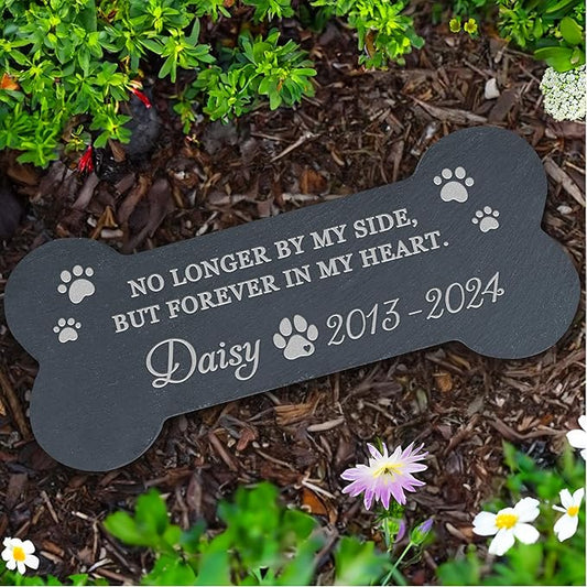 Dog Memorial Gifts for Loss of Dog, Pet Memorial Stone, Pet Memorial Gifts for Dogs, Loss of Dog Sympathy Gift, Dog Bereavement Gifts, Pet Loss Gifts - Forever in My Heart Bone