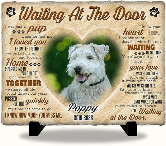 Pet Memorial Stone for Dogs | Personalized Rainbow Bridge Dog Memorial Stone for Remembrance Dog Passing Away Sympathy Gifts | Custom Garden Marker for Pet Lover