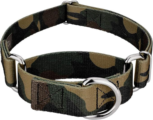 Country Brook Petz - Woodland Camo Martingale Dog Collar - Camouflage Collection Featuring Rugged Designs (1 Inch, Extra Large)