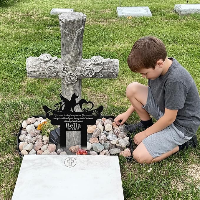 Custom Dog Grave Markers Outdoor, Personalized Pet Grave Marker Stake Dog Memorial, Outdoor Weatherproof Pet Cemetery Sign, Personalized Dog Memorial Gifts for Loss of Dog