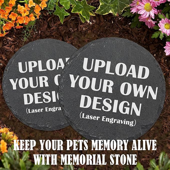 ubjva Dog Memorial Stone Dog Memorial Gifts for Loss of Dog Pet Garden Stone for Indoor Outdoor Lawn Backyard Cemetery Decorations -Own Design(Laser Engraving)