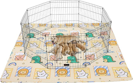 Dog Playpen Mat 72"x72" Crate Mat Puppy Pads,Anti-Slip Bottom[PLAYPEN NOT Included!!] Reusable Pet Training Pad,Large Pet Pee Pad,Leak-Proof Pet Pad for Dog Bed Mat,Super Absorbing Whelping Urine Pad