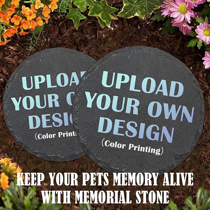 ubjva Dog Memorial Stone Dog Memorial Gifts for Loss of Dog Pet Garden Stone for Indoor Outdoor Lawn Backyard Cemetery Decorations - Own Design(Color Printing)