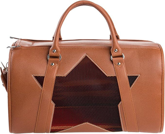 Pet Carrier Dog Cat Puppies Carrier Pet TSA Airline Approved Luxury Faux Leather Carrier Breathable Gift Box Collapsible Travel